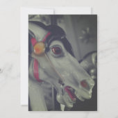 Carrouselpaard Zwart En Wit Feestje Kaart (Achterkant)