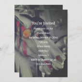 Carrouselpaard Zwart En Wit Feestje Kaart (Voorkant / Achterkant)