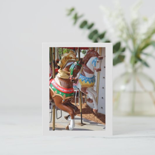 Carrouselpaarden briefkaart (Staand voorkant)