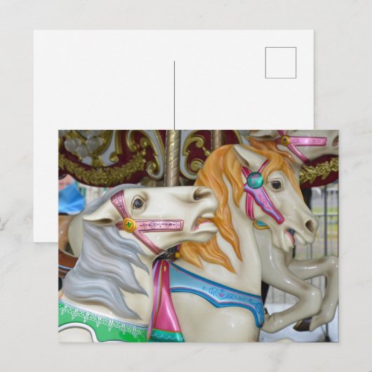 Carrouselpaarden Briefkaart (Voorkant / Achterkant)