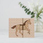 Carrouselpaarden - Chocolate Brown en Tan Briefkaart (Staand voorkant)