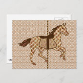 Carrouselpaarden - Chocolate Brown en Tan Briefkaart (Voorkant / Achterkant)