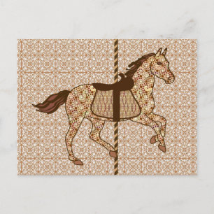 Carrouselpaarden - Chocolate Brown en Tan Briefkaart