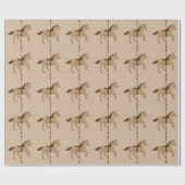 Carrouselpaarden - Chocolate Brown en Tan Cadeaupapier (Vlak)