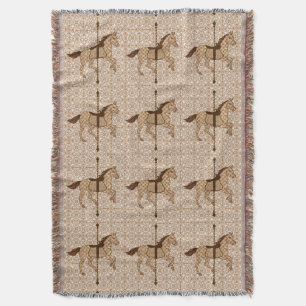 Carrouselpaarden - Chocolate Brown en Tan Deken