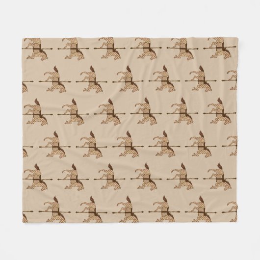 Carrouselpaarden - Chocolate Brown en Tan Fleece Deken (Voorkant (Horizontaal))