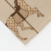 Carrouselpaarden - Chocolate Brown en Tan Fleece Deken (Hoek)