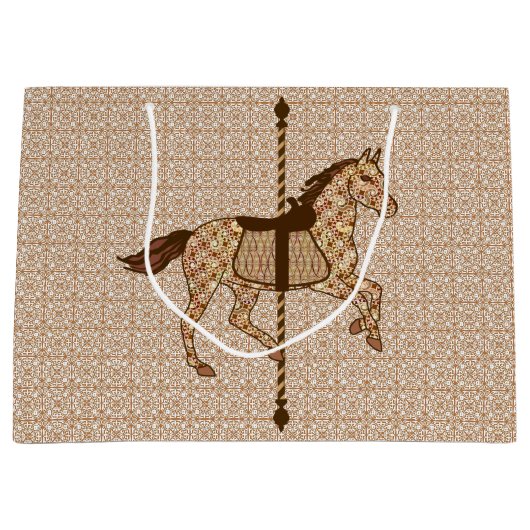 Carrouselpaarden - Chocolate Brown en Tan Groot Cadeauzakje (Voorkant)