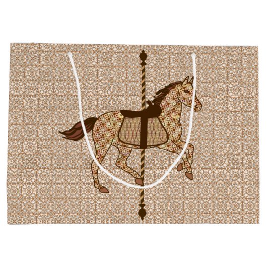 Carrouselpaarden - Chocolate Brown en Tan Groot Cadeauzakje (Achterkant)