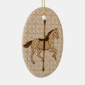 Carrouselpaarden - Chocolate Brown en Tan Keramisch Ornament (Rechts)