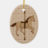 Carrouselpaarden - Chocolate Brown en Tan Keramisch Ornament (Voorkant)
