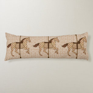 Carrouselpaarden - Chocolate Brown en Tan Lichaamskussen
