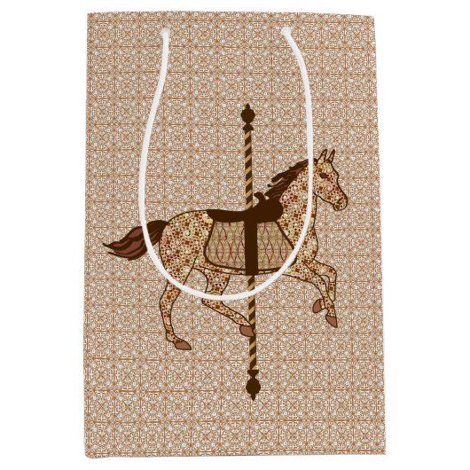 Carrouselpaarden - Chocolate Brown en Tan Medium Cadeauzakje (Voorkant)