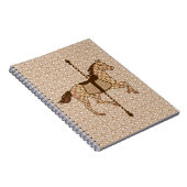 Carrouselpaarden - Chocolate Brown en Tan Notitieboek (Rechterzijde)