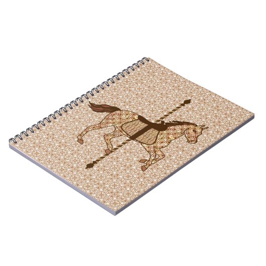 Carrouselpaarden - Chocolate Brown en Tan Notitieboek (Linkerzijde)