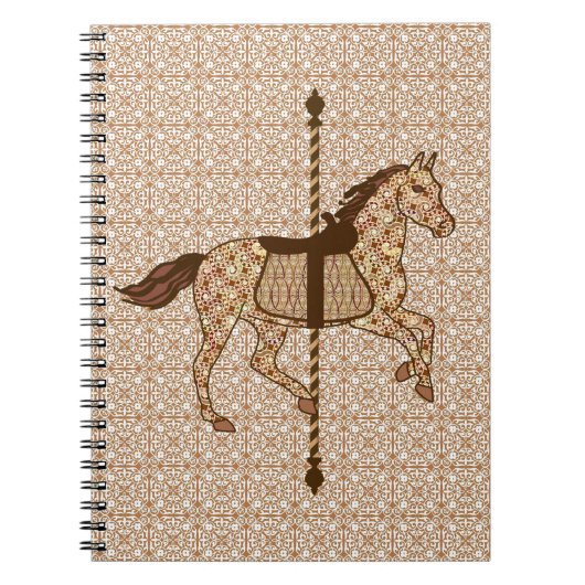 Carrouselpaarden - Chocolate Brown en Tan Notitieboek (Voorkant)
