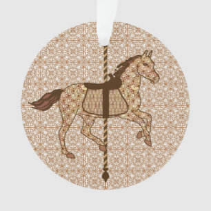 Carrouselpaarden - Chocolate Brown en Tan Ornament