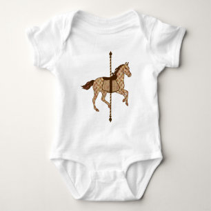 Carrouselpaarden - Chocolate Brown en Tan Romper