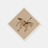 Carrouselpaarden - Chocolate Brown en Tan Servetten (Hoek)
