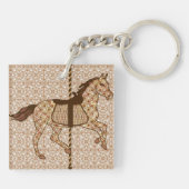 Carrouselpaarden - Chocolate Brown en Tan Sleutelhanger (Achterkant)
