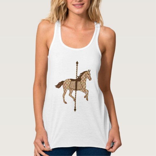 Carrouselpaarden - Chocolate Brown en Tan Tanktop (Voorkant)