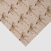 Carrouselpaarden - Chocolate Brown en Tan Tissuepapier (Detail)