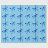 Carrouselpaarden - Cobalt en Sky Blue Cadeaupapier (Vlak)