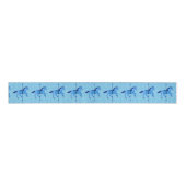 Carrouselpaarden - Cobalt en Sky Blue Grosgrain Lint (Voorkant)