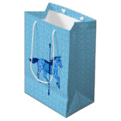 Carrouselpaarden - Cobalt en Sky Blue Medium Cadeauzakje (Voorkant Gekanteld)