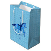 Carrouselpaarden - Cobalt en Sky Blue Medium Cadeauzakje (Achterkant Gekanteld)