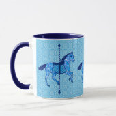 Carrouselpaarden - Cobalt en Sky Blue Mok (Links)