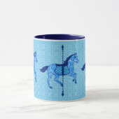 Carrouselpaarden - Cobalt en Sky Blue Mok (Midden)