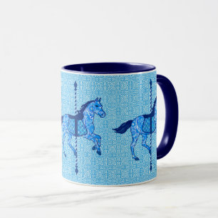 Carrouselpaarden - Cobalt en Sky Blue Mok