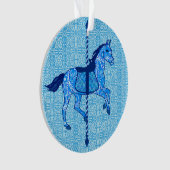 Carrouselpaarden - Cobalt en Sky Blue Ornament (voorkant)