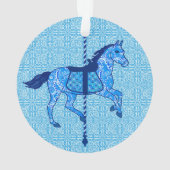 Carrouselpaarden - Cobalt en Sky Blue Ornament (achterkant)