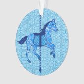 Carrouselpaarden - Cobalt en Sky Blue Ornament (voorkant)