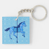 Carrouselpaarden - Cobalt en Sky Blue Sleutelhanger (Achterkant)
