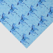 Carrouselpaarden - Cobalt en Sky Blue Tissuepapier (Detail)