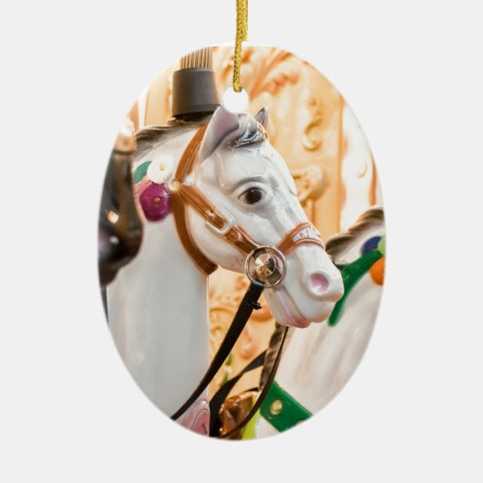 Carrouselpaarden Keramisch Ornament (Voorkant)
