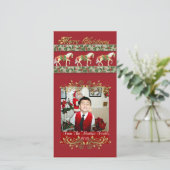 Carrouselpaarden kerstkaart (Staand voorkant)