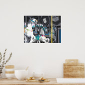 Carrouselpaarden met een kleurtoon poster (Keuken)