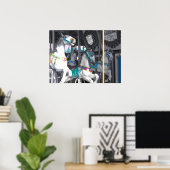 Carrouselpaarden met een kleurtoon poster (Thuiskantoor)