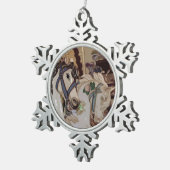 Carrouselpaarden ontwerpen voetwerpversiering tin sneeuwvlok ornament (Rechts)