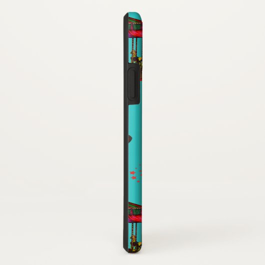 Carrouselpaarden op blauw Case-Mate iPhone case (Achterkant / rechts)