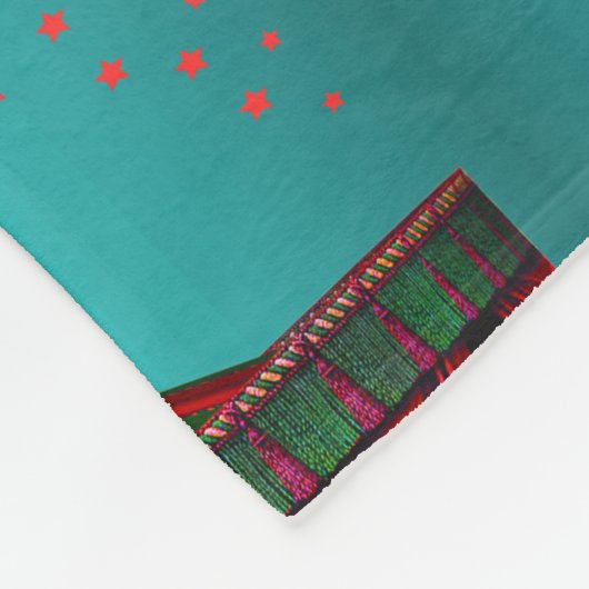 Carrouselpaarden op blauw fleece deken (Hoek)