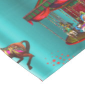 Carrouselpaarden op blauw tafelkleed (Gekanteld)