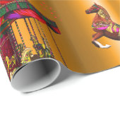 Carrouselpaarden op goud cadeaupapier (Rol Hoek)