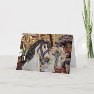 Carrouselpaarden print wenskaart kaart