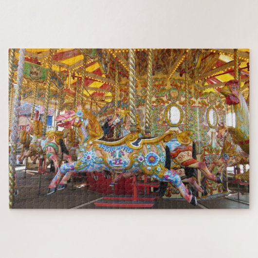 carrouselpaarden puzzel legpuzzel (Horizontaal)