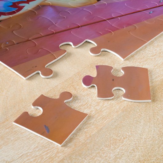 Carrouselpaarden puzzel legpuzzel (Zijkant)
